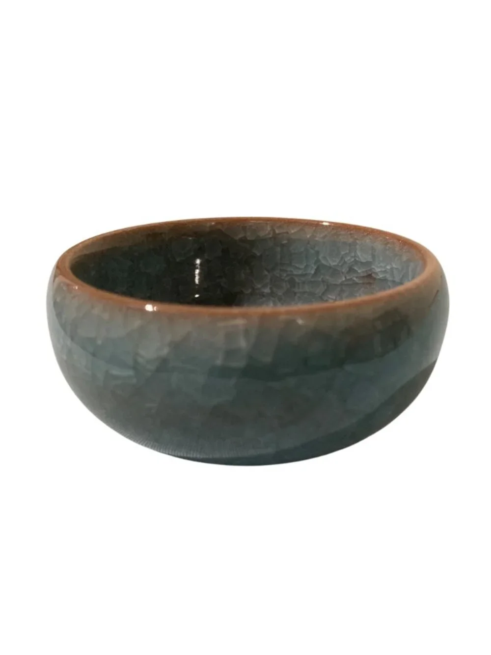 Miniature Crystalline Crackle Glaze Planter For Succulents Or Other Small Plants